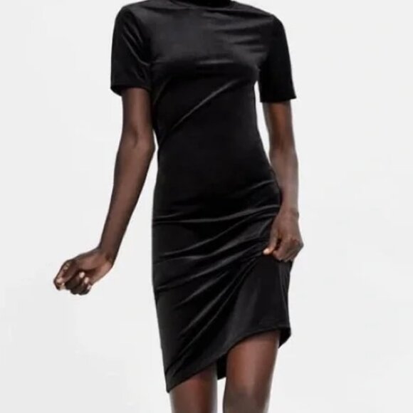 Zara Dresses & Skirts - Zara Trafaluc Ultrasuede Bodycon Cocktail Dress Size Small